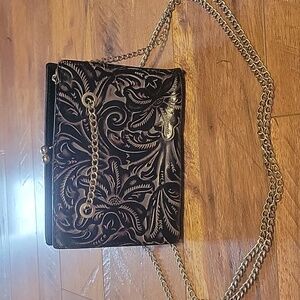 Patricia Nash tooled satchel with chain